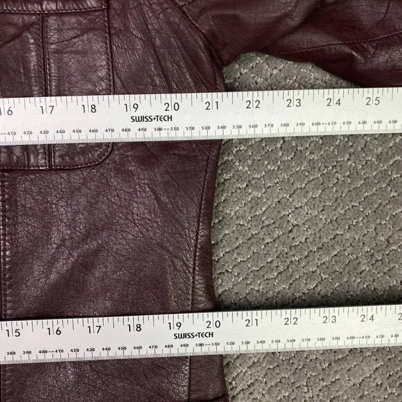 Vintage Wilsons Leather Jacket Blazer Men's 42 Fits 38-40 Burgundy Oxblood 70s - Picture 9 of 14